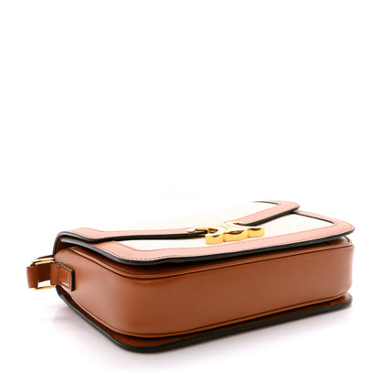 Celine Textile Calfskin Classique Triomphe Bag Natural Tan 4 of 14