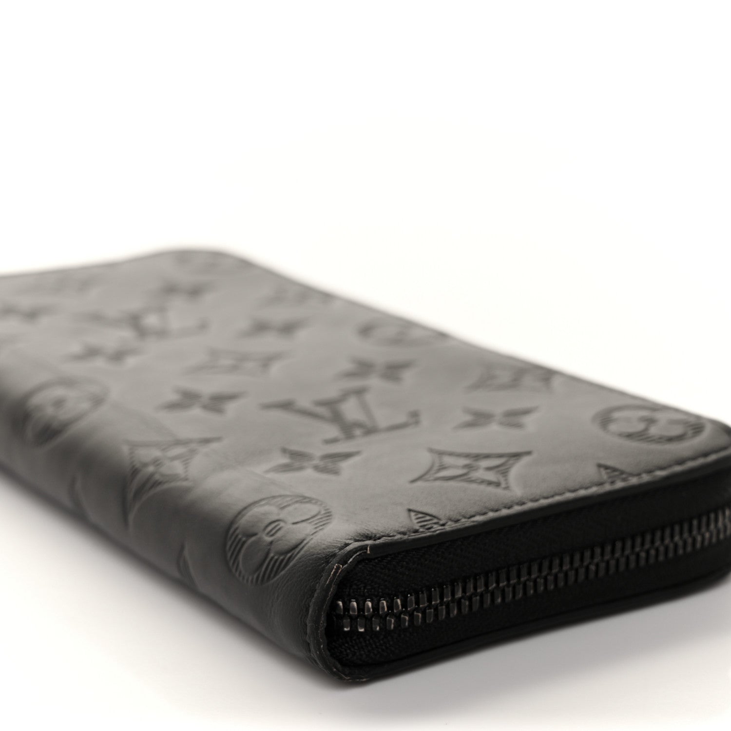 Louis Vuitton Calfskin Monogram Shadow Vertical Zippy Wallet Black 8 of 8