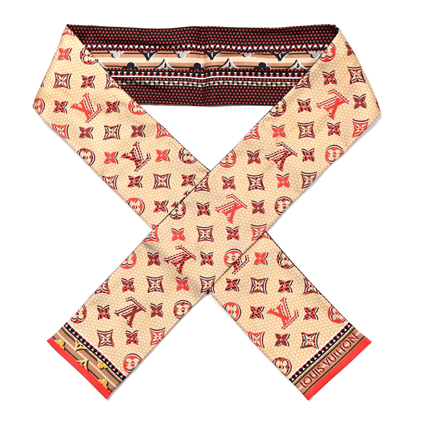 Silk Monogram Monodots Bandeau Beige