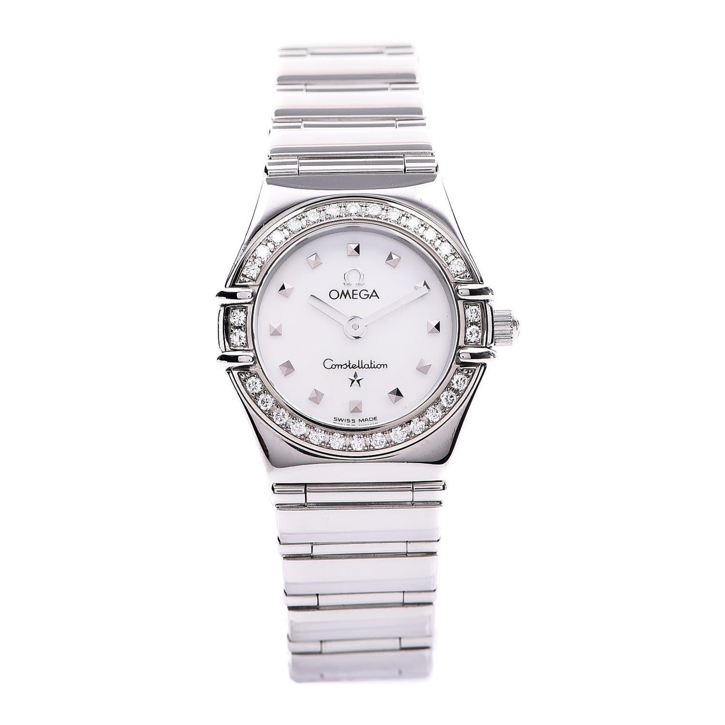 Stainless Steel Diamond Bezel Mother of Pearl 22mm Constellation My Choice Quartz Watch 1465.71.00