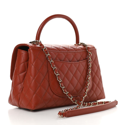 Chanel Caviar Quilted Small Coco Handle Flap Brown 3 of 9
