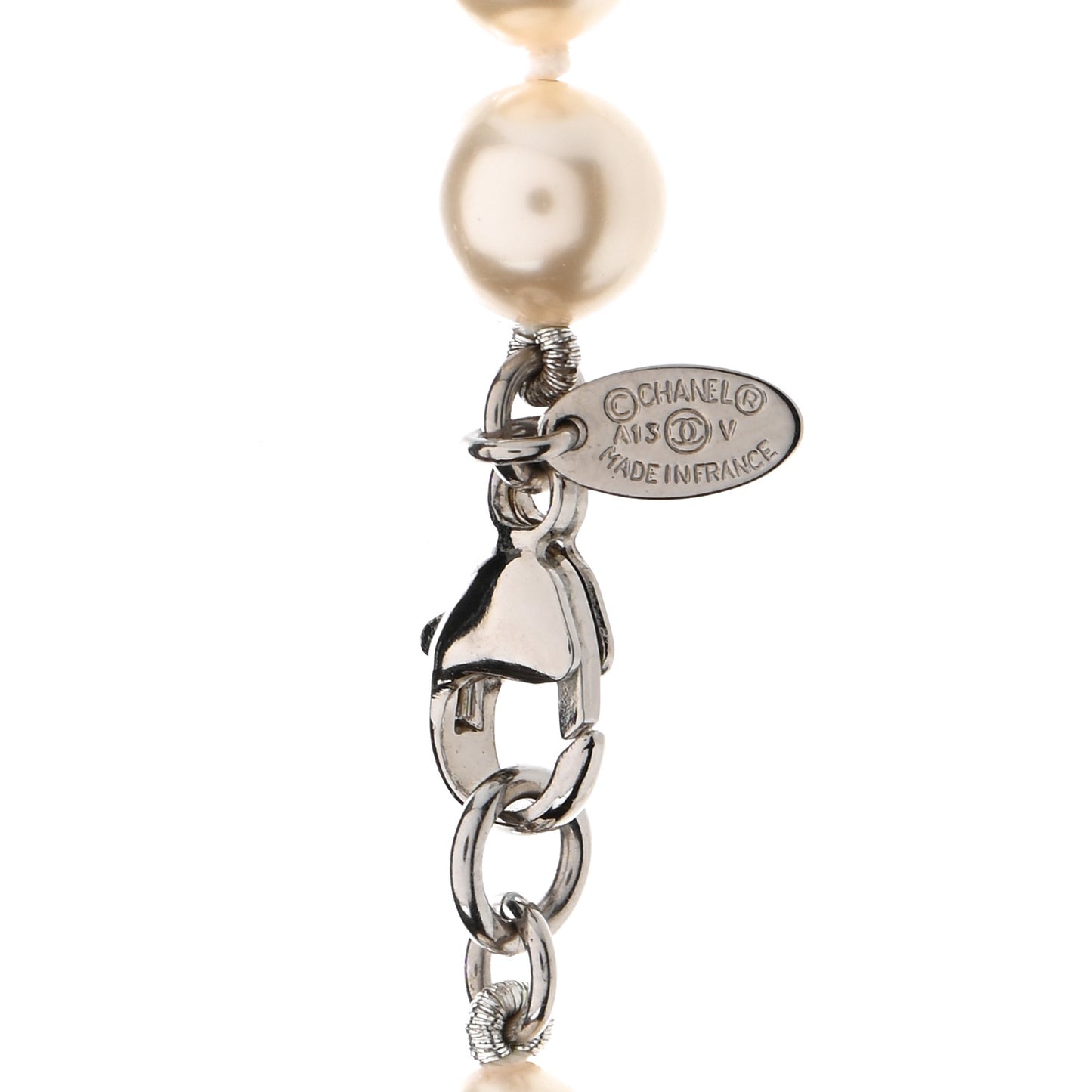 Pearl Multistrand CC Long Necklace Pearly White