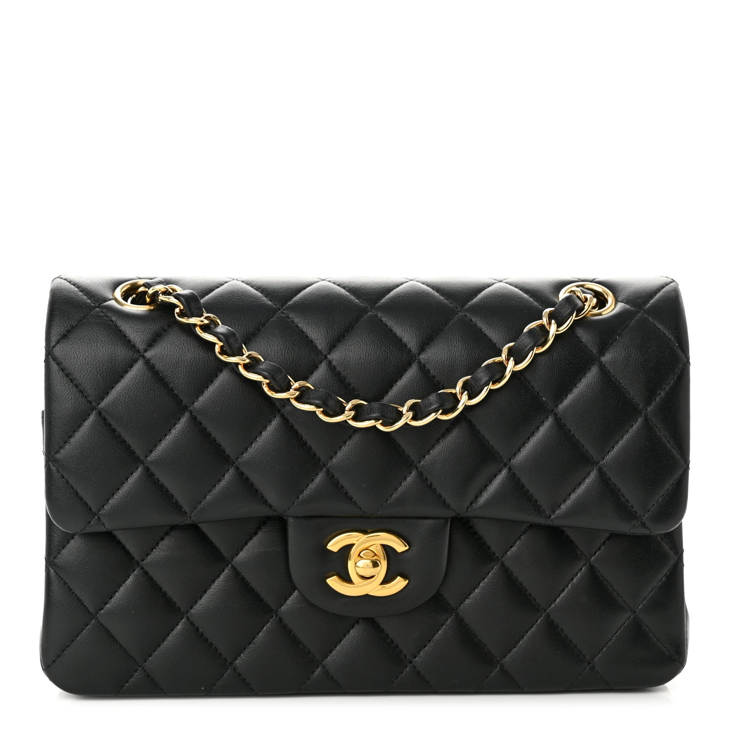 Chanel Lambskin Quilted Small Double Flap Black 1 of 10