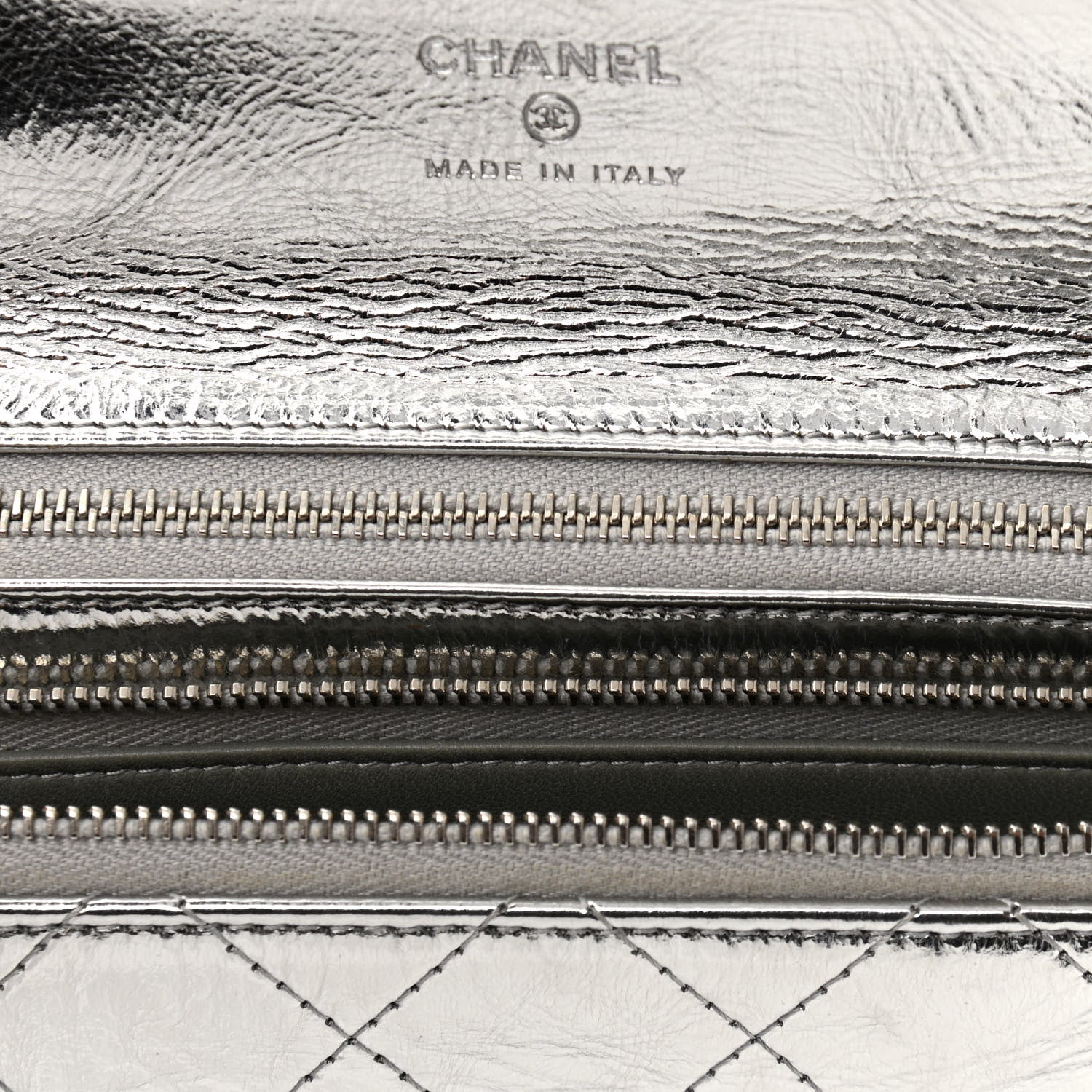 Chanel Metallic Crumpled Calfskin Small 31 Pouch Silver 10 of 11
