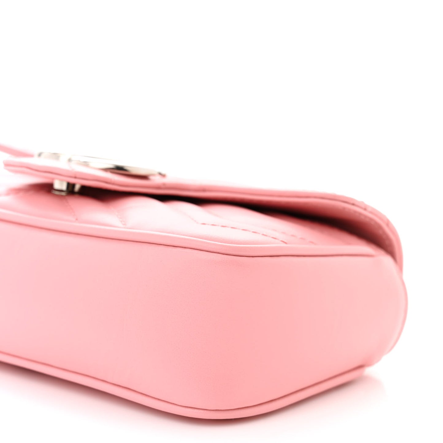 Calfskin Matelasse Super Mini GG Marmont Shoulder Bag Wild Rose