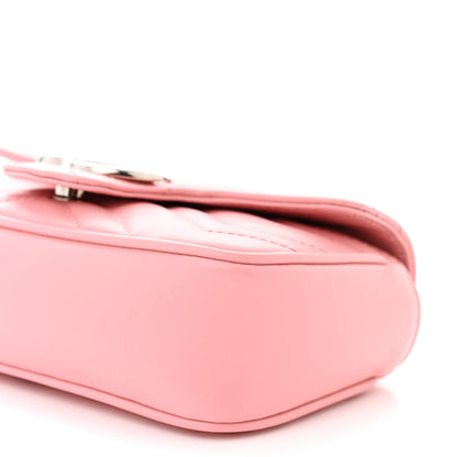 Gucci Calfskin Matelasse Super Mini GG Marmont Shoulder Bag Wild Rose 10 of 11