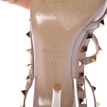 Valentino Garavani Patent Nappa Rockstud Ankle Strap 100mm Pumps 37 Poudre 9 of 11