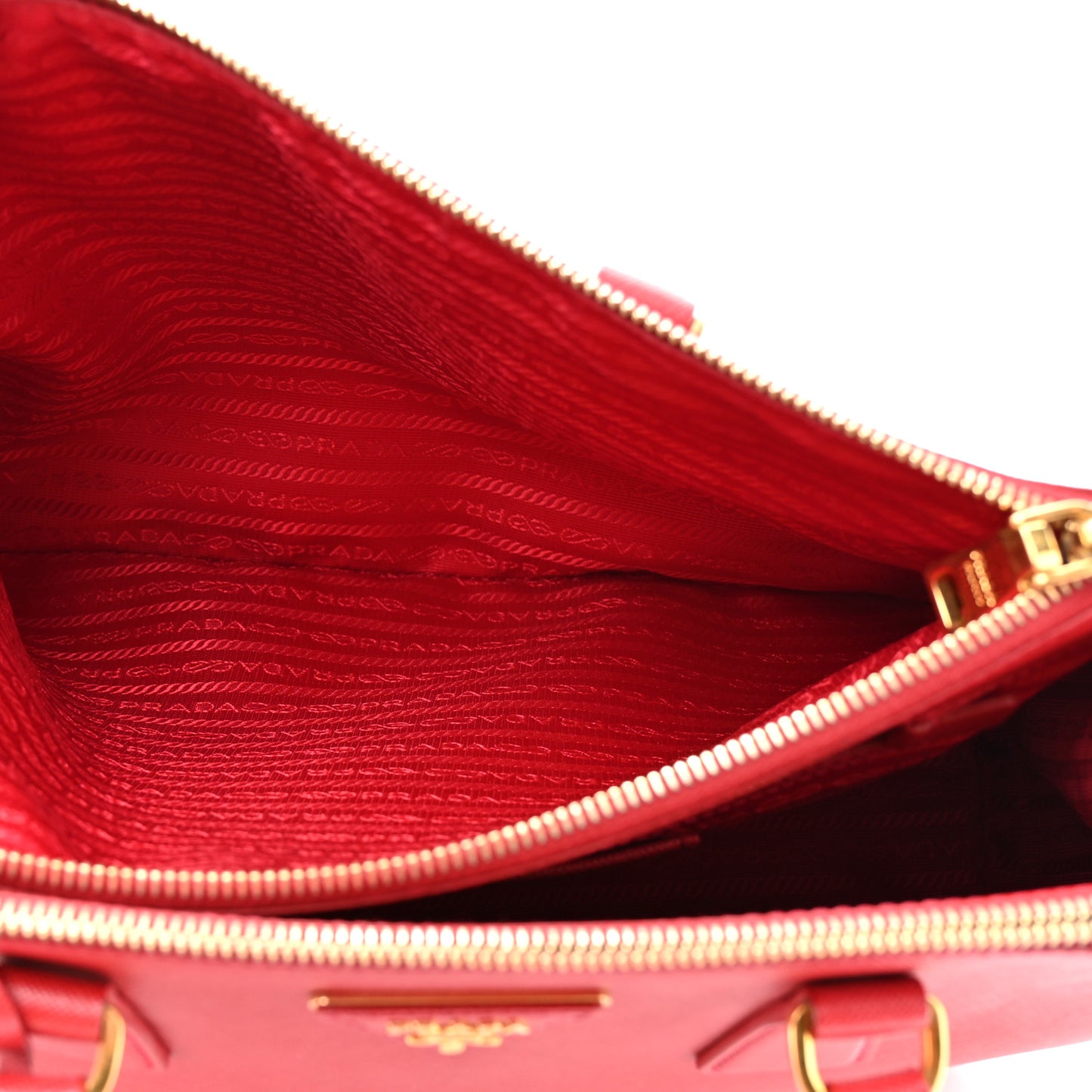 Saffiano Lux Large Galleria Double Zip Tote Fuoco