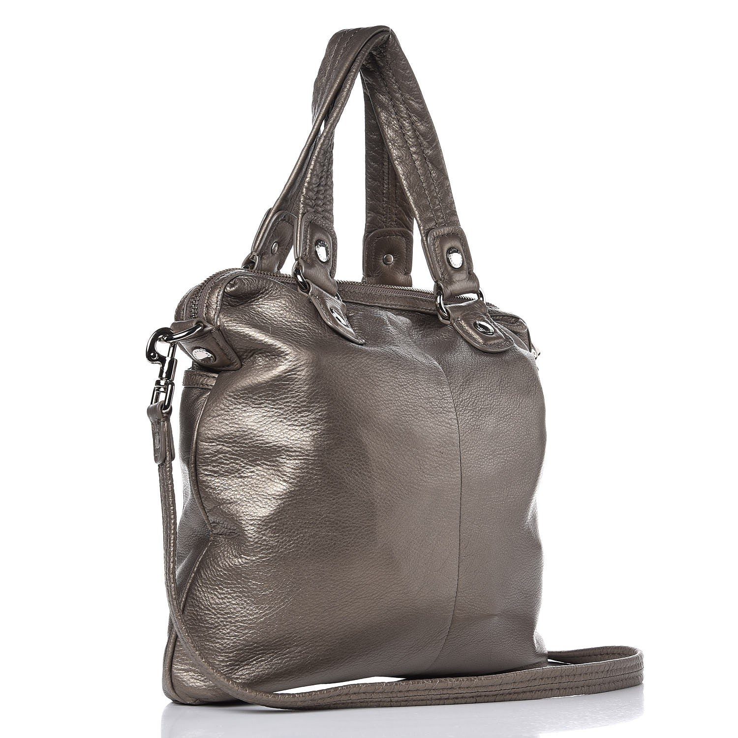 Marc Jacobs MARC BY Calfskin Metallic Tote Silver 3 of 9