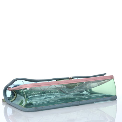 Chanel Lambskin PVC Quilted Medium Coco Splash Flap Blue Green 4 of 9