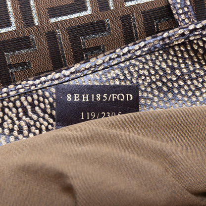 Fendi Zucca Vitello Medium Roll Tote Tobacco Oro Moro 9 of 10