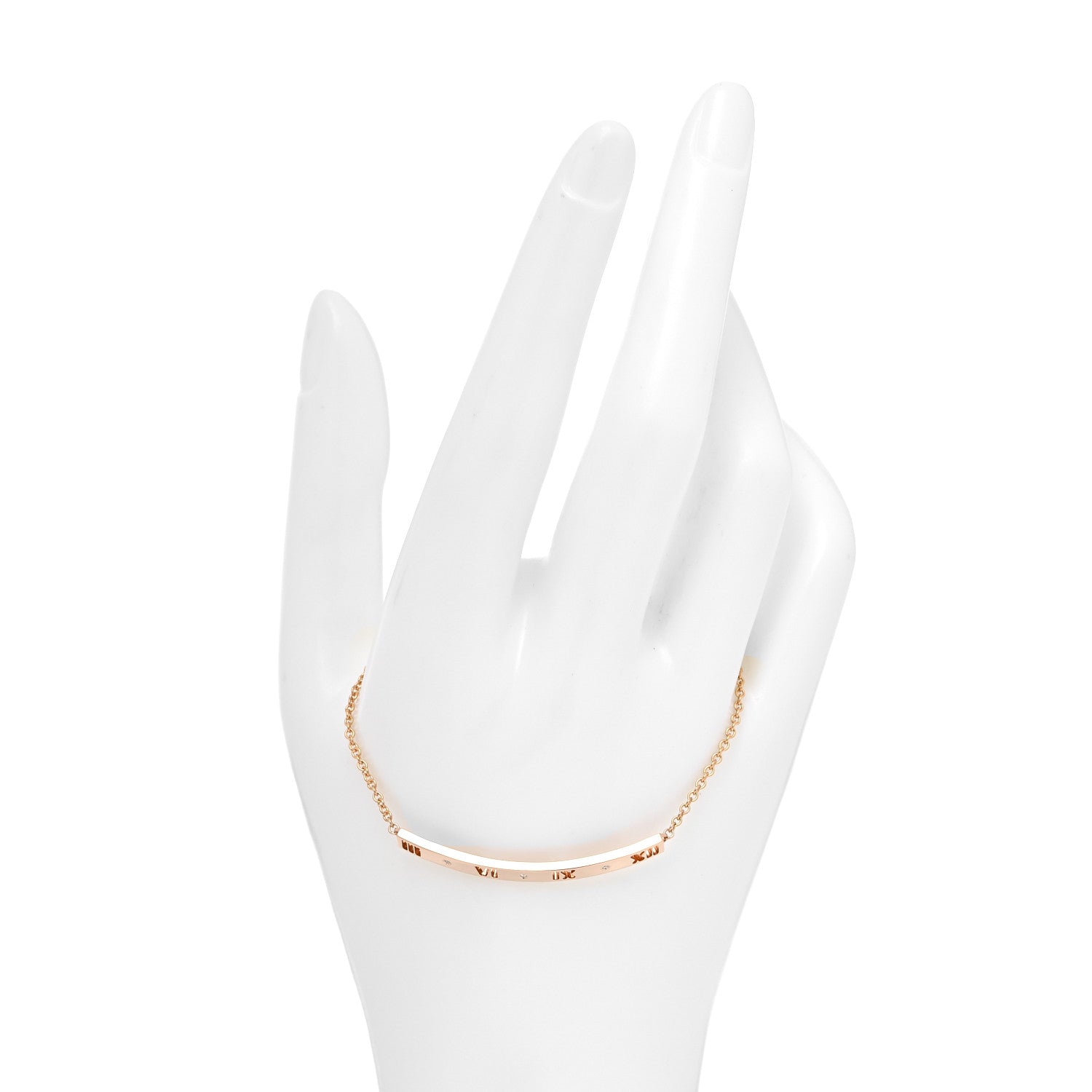 Tiffany 18K Rose Gold Diamond Atlas Bar Pierced Bracelet 2 of 6
