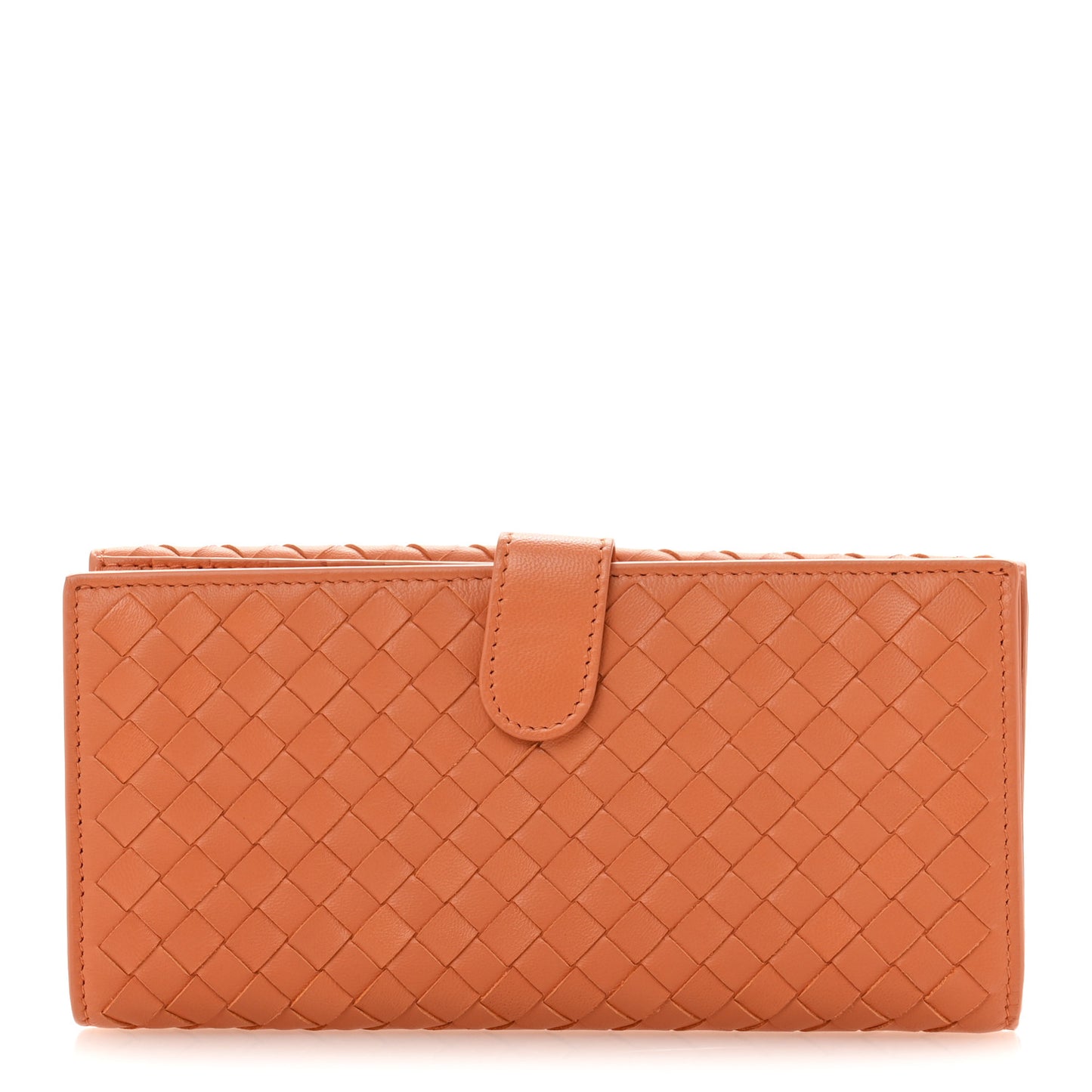 Nappa Intrecciato Continental Snap Wallet Tangerine