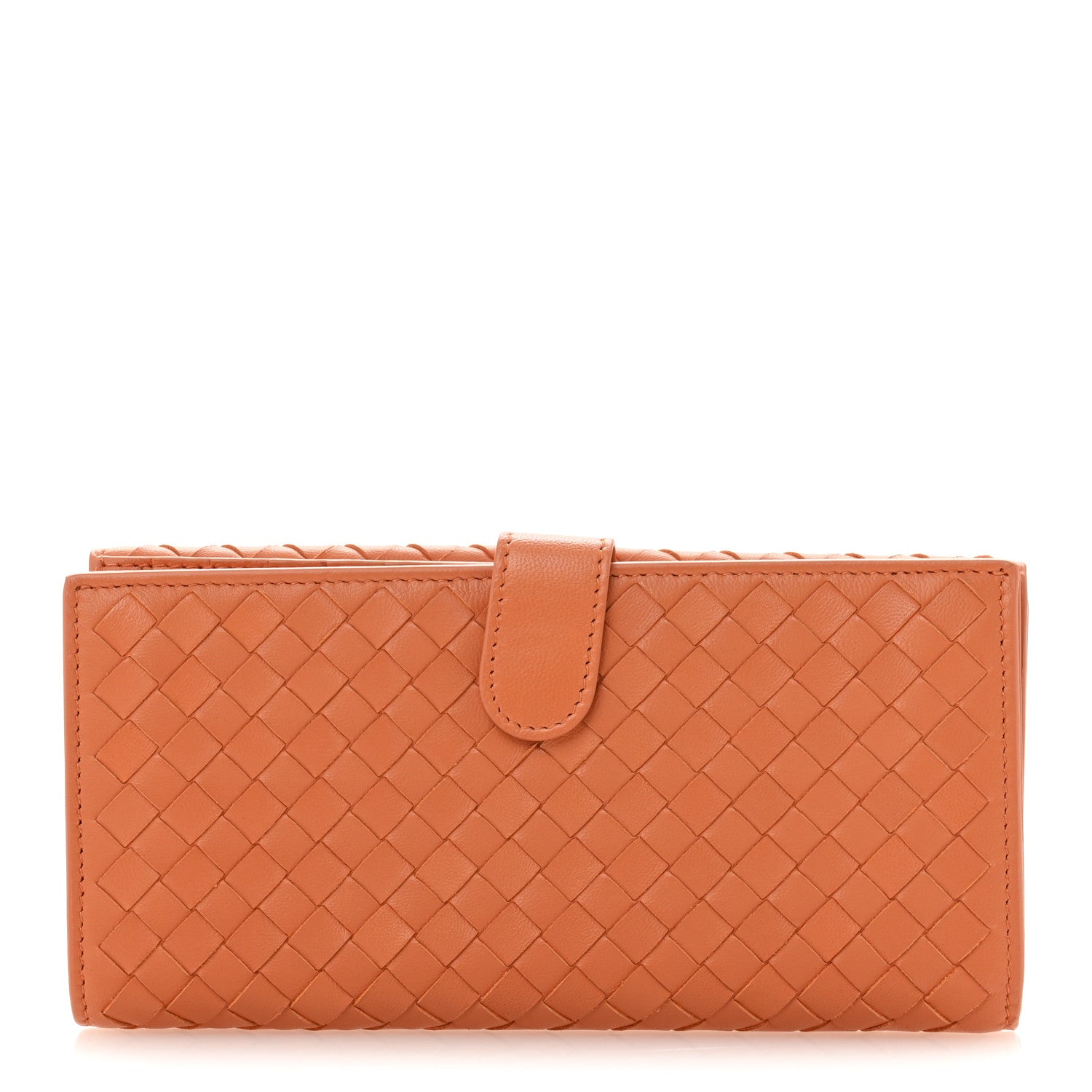 Bottega Veneta Nappa Intrecciato Continental Snap Wallet Tangerine 1 of 9