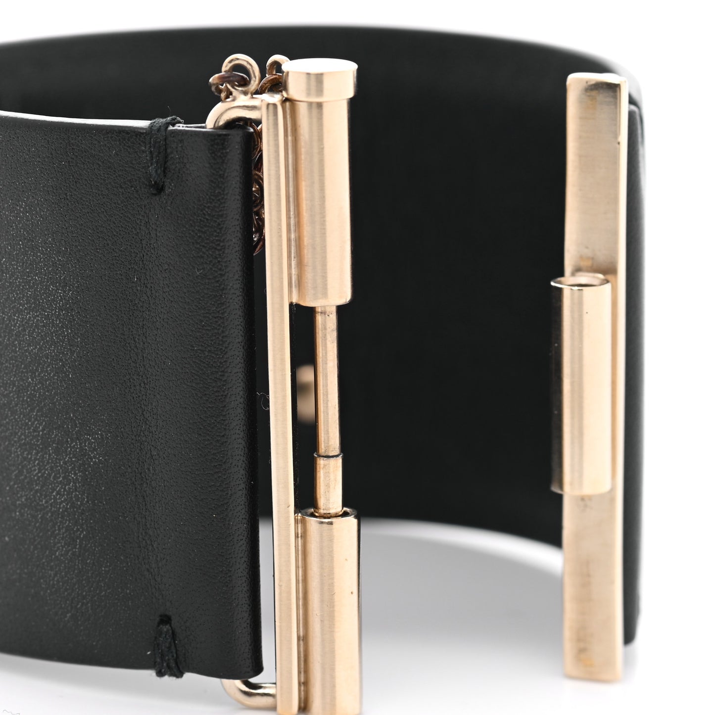 Calfskin CC Wide Cuff S Black Gold