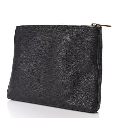 Gucci Pebbled Calfskin Medium Logo Portfolio Clutch Black 3 of 7