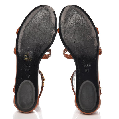 Gucci Malaga Kid Ursula Ankle Sandals 39.5 Orange 5 of 11