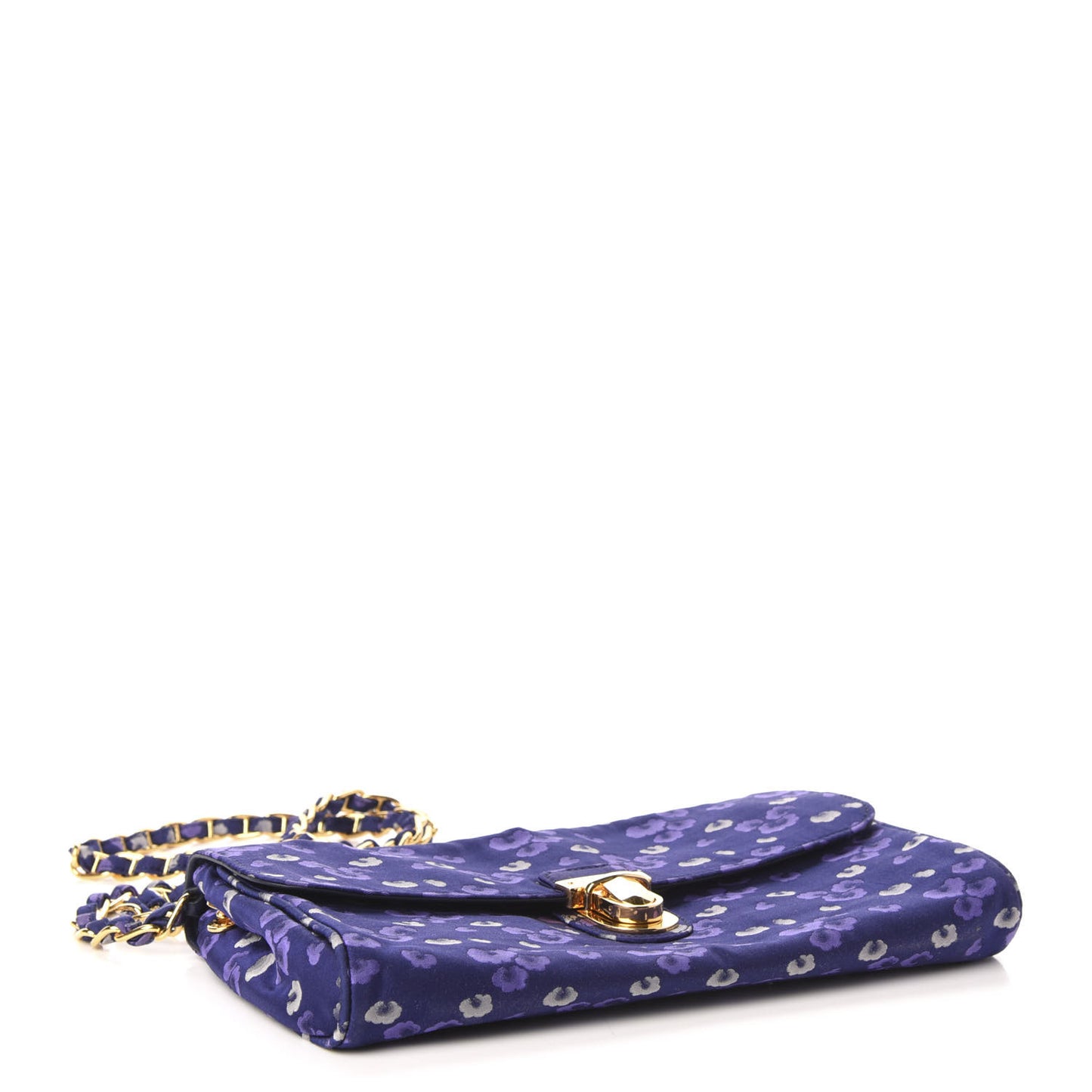 Tessuto Nylon Jacquard Floral Print Shoulder Bag Blue