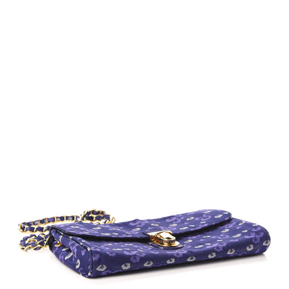 Prada Tessuto Nylon Jacquard Floral Print Shoulder Bag Blue 4 of 10