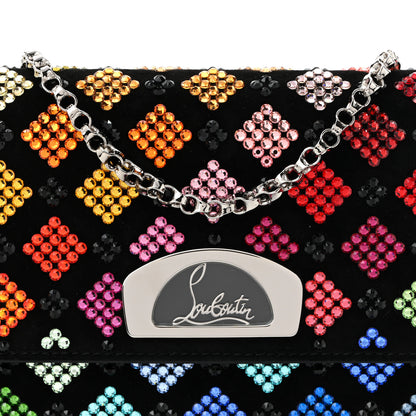 Christian Louboutin Suede Strass Arlequin Vero Dodat Clutch Black Multicolor 6 of 9