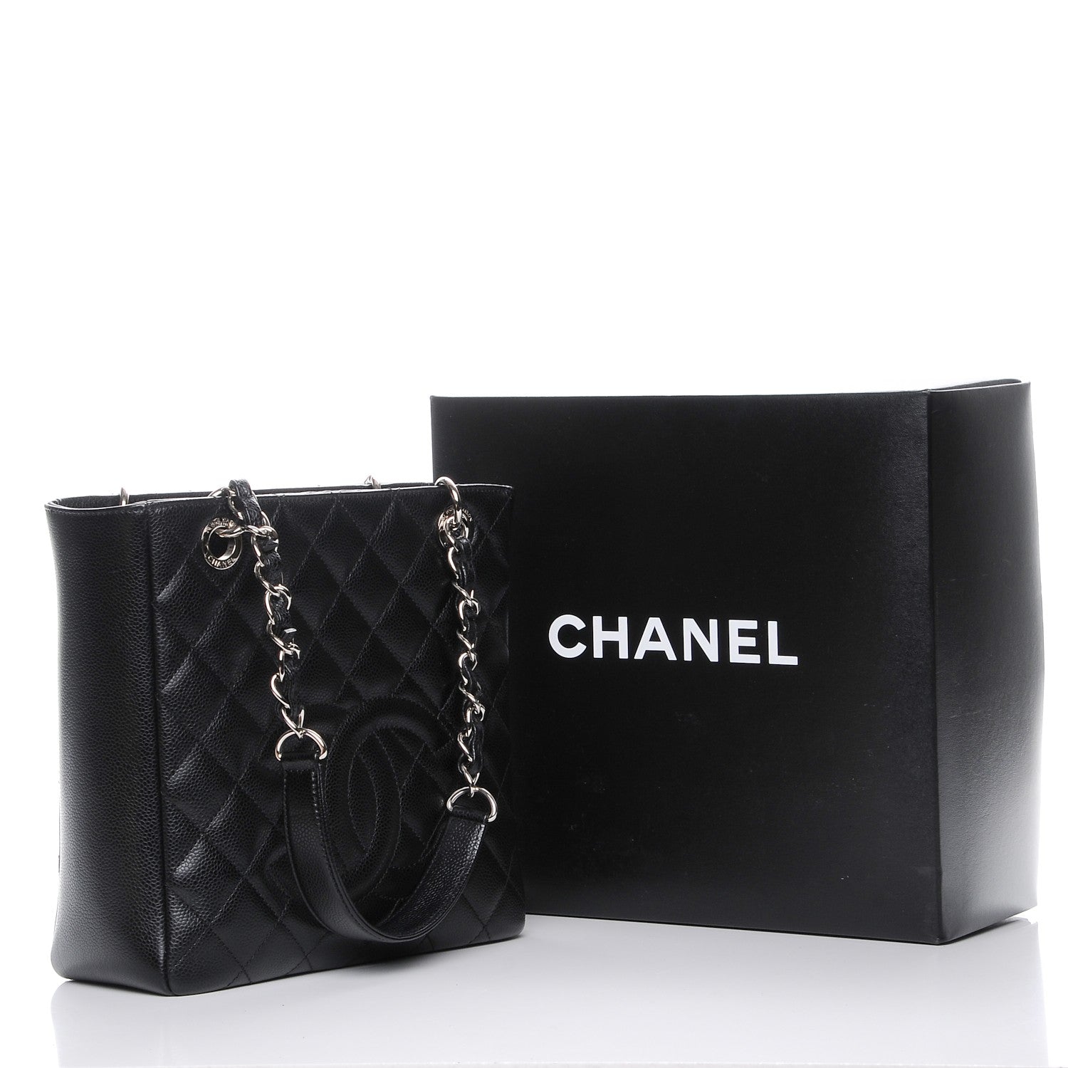 Chanel Caviar Quilted Petit Shopping Tote PST Black 8 of 8
