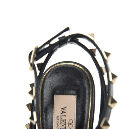 Valentino Garavani Calfskin Nappa Boudoir Rockstud Ankle Strap 100mm Pumps 36.5 Rose Cannelle Black 13 of 15
