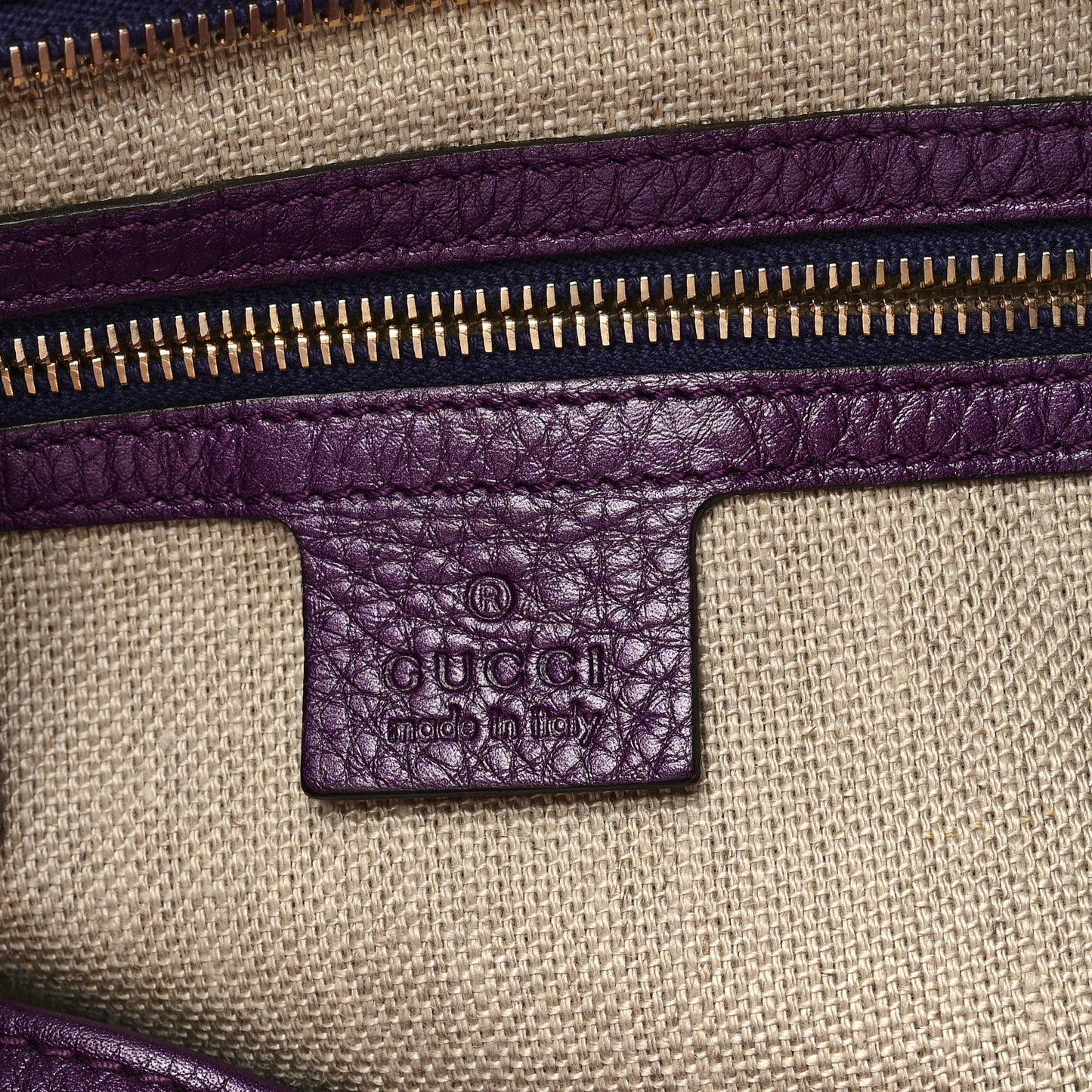 Pebbled Calfskin Shoulder Bag Purple
