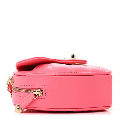 Chanel Lambskin Quilted CC In Love Heart Clutch With Chain Pink 4 of 11