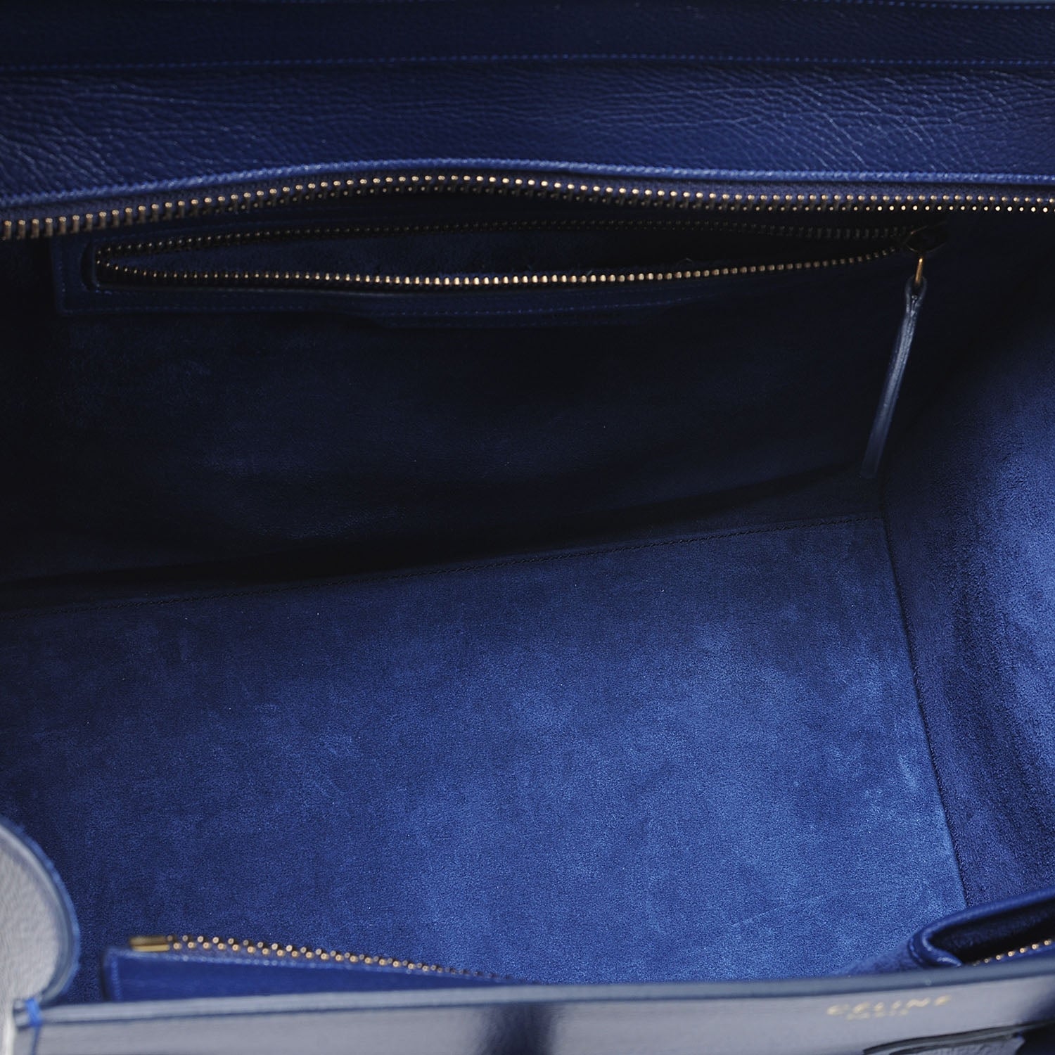 Celine Satinated Leather Mini Luggage Ink Blue 6 of 8