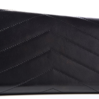 Chanel Calfskin Chevron Quilted Medal Flap Wallet Black 10 of 11