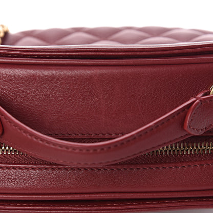 Chanel Calfskin Quilted CC Small Vanity Case Dark Red 12 of 12