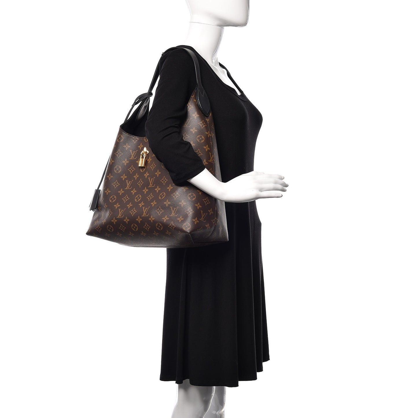 Monogram Flower Hobo Black