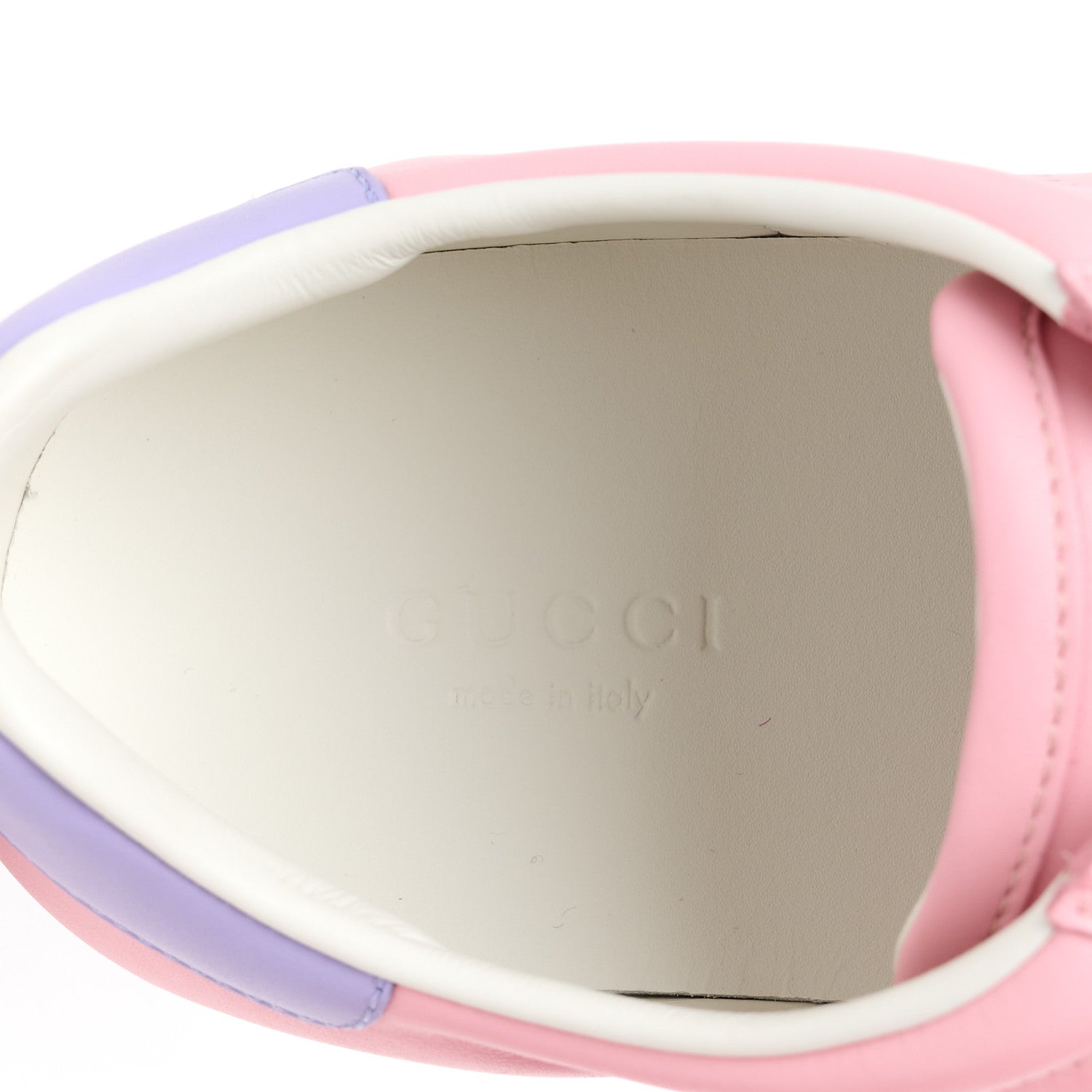 Gucci Miro Soft Calfskin Interlocking G Perforated Womens Ace Sneakers 39.5 Wild Rose Lapis 7 of 9