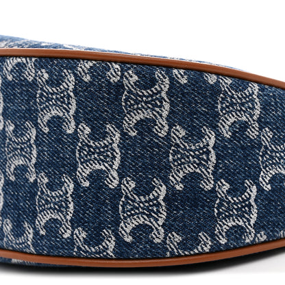 Celine Denim Triomphe Ava Shoulder Bag Blue 10 of 11