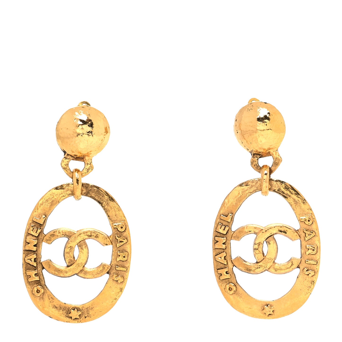 Metal CC Door Knocker Clip On Earrings Gold