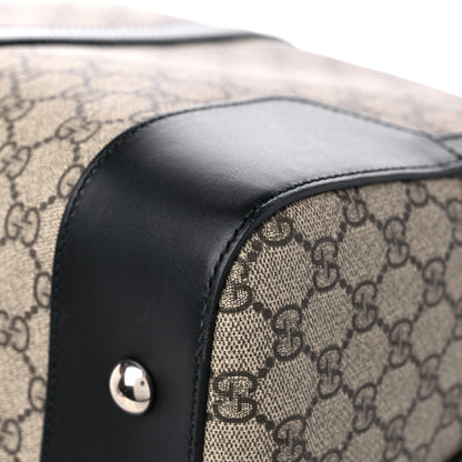 Gucci GG Supreme Monogram Selleria Calfskin Medium Duffle Beige Ebony Black 11 of 11