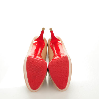 Christian Louboutin Patent Bianca 120 Pumps 39 Nude 5 of 7