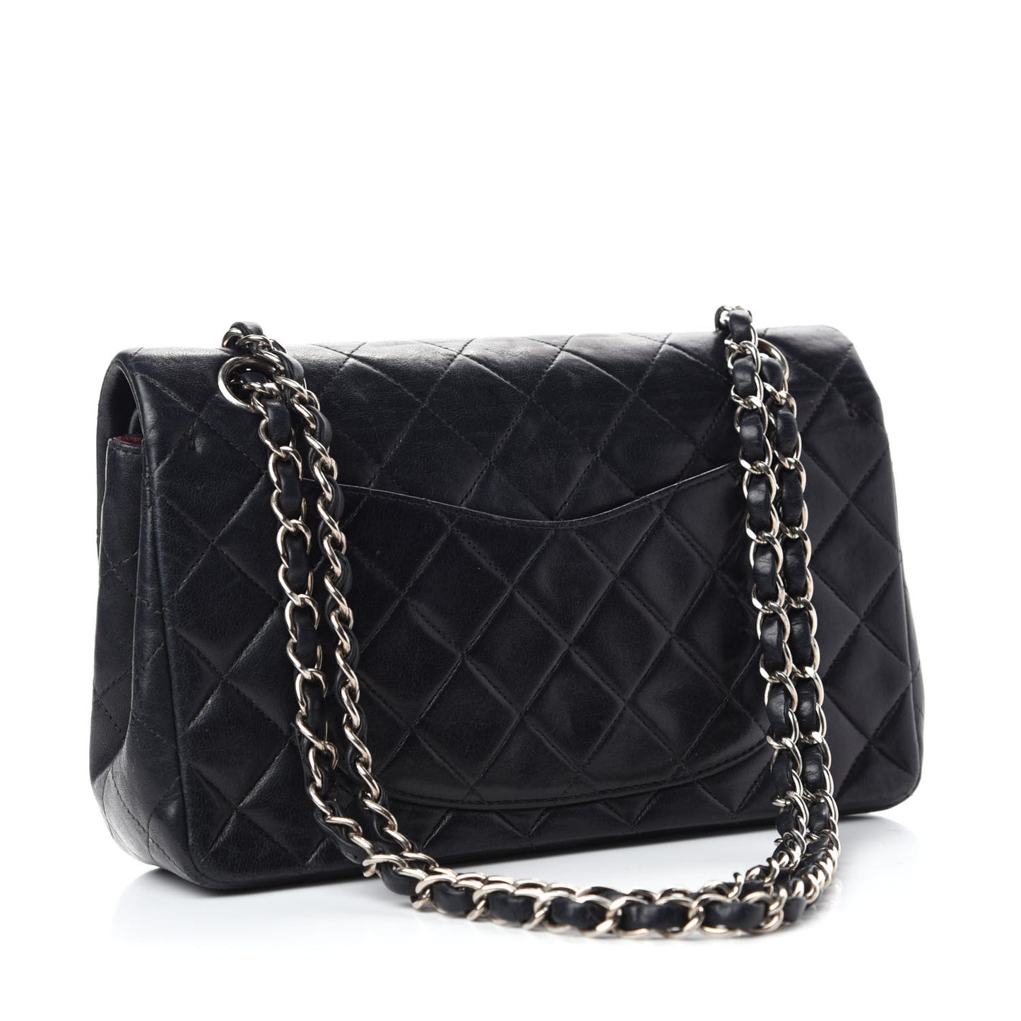 Lambskin Quilted Small Double Flap Black