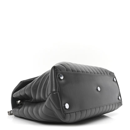 Saint Laurent Calfskin Y Quilted Monogram Large Loulou Chain Satchel Earth 4 of 10