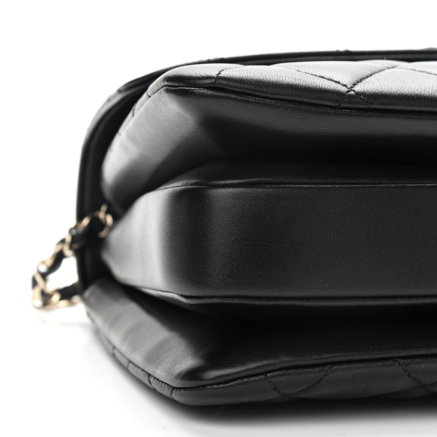 Lambskin Quilted Small Trendy CC Dual Handle Flap Bag Black