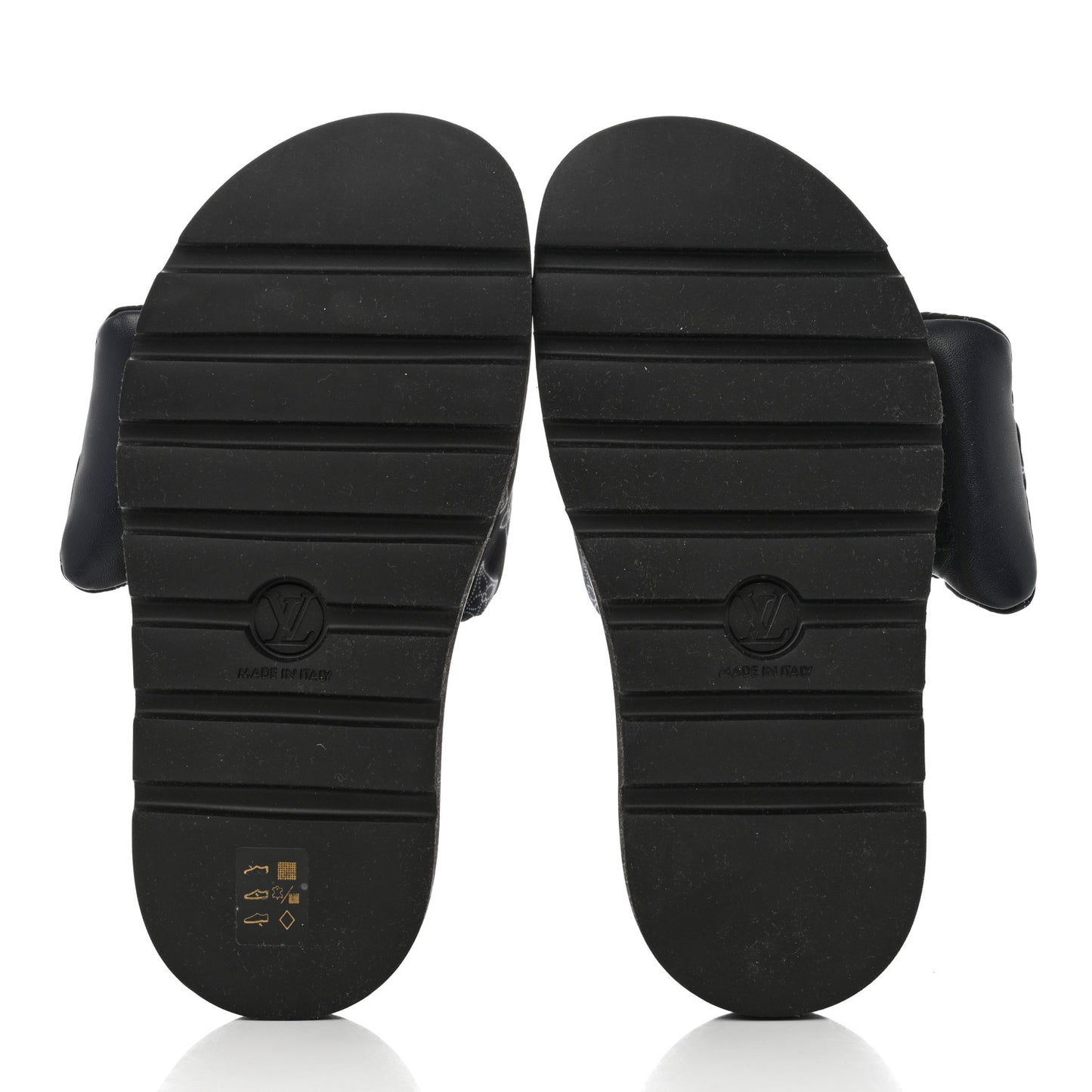 Nylon Monogram Womens Pool Pillow Comfort Mules 38 Navy Blue