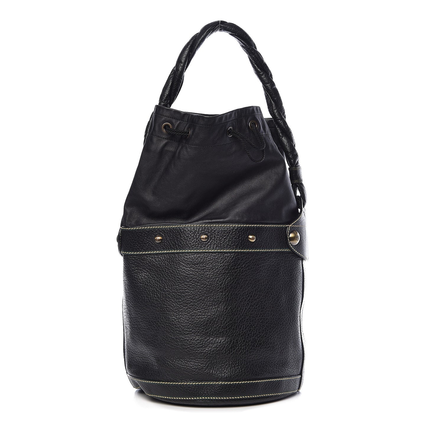 Vitello Palazzo Bucket Bag Black