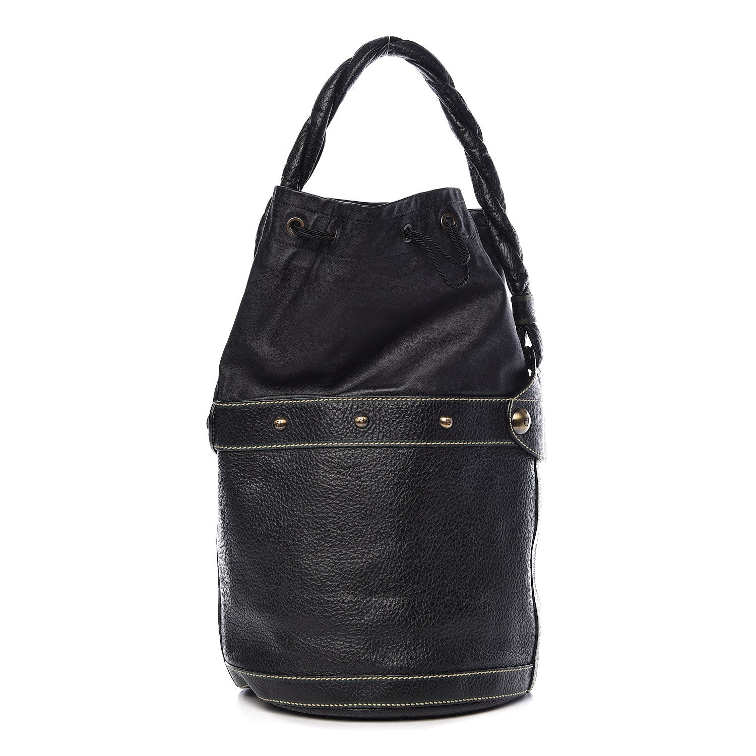 Fendi Vitello Palazzo Bucket Bag Black 1 of 15