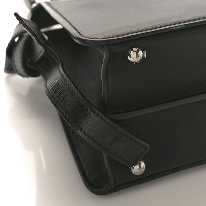 Fendi Vitello Seta Shiny Nappa Logo Embossed Laces Small Peekaboo I SEE U Satchel Black 7 of 8