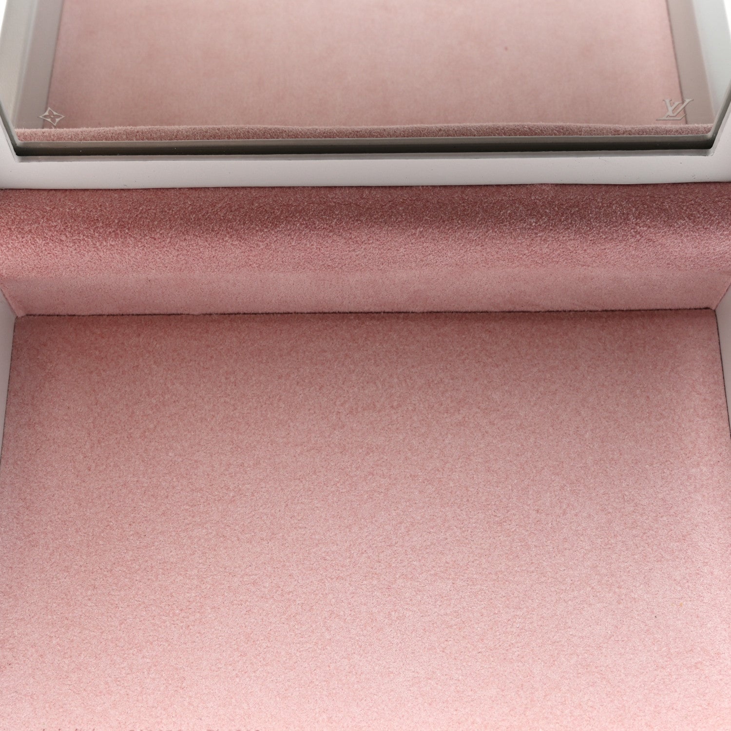 Louis Vuitton Calfskin Mirror Monogram Etched Jewelry Box Trunksu White 8 of 10