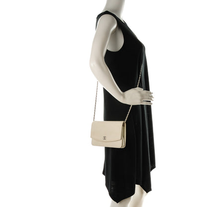 Chanel Caviar Sevruga Wallet On Chain WOC White 2 of 8