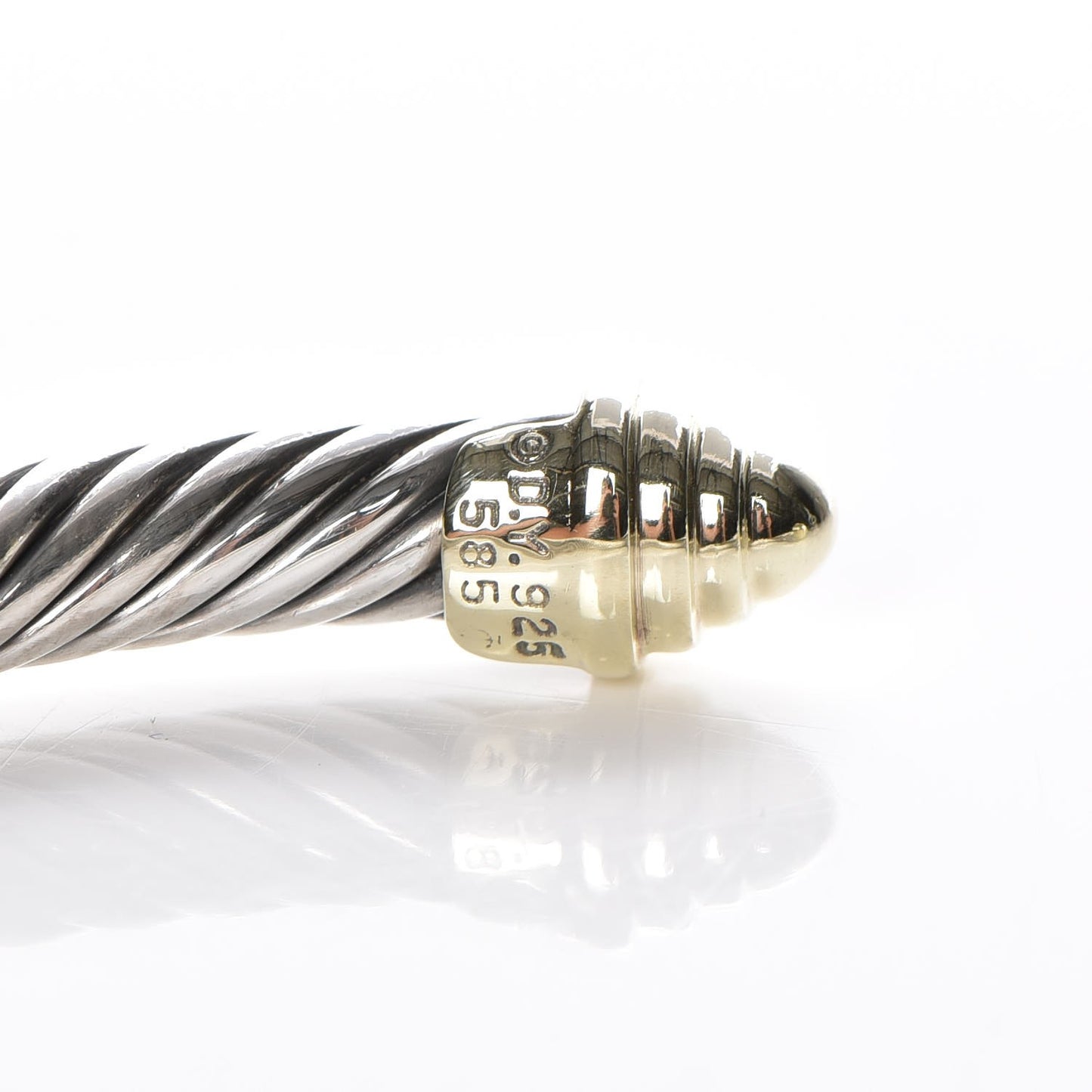 Sterling Silver 14K Yellow Gold 5mm Cable Classics Bracelet