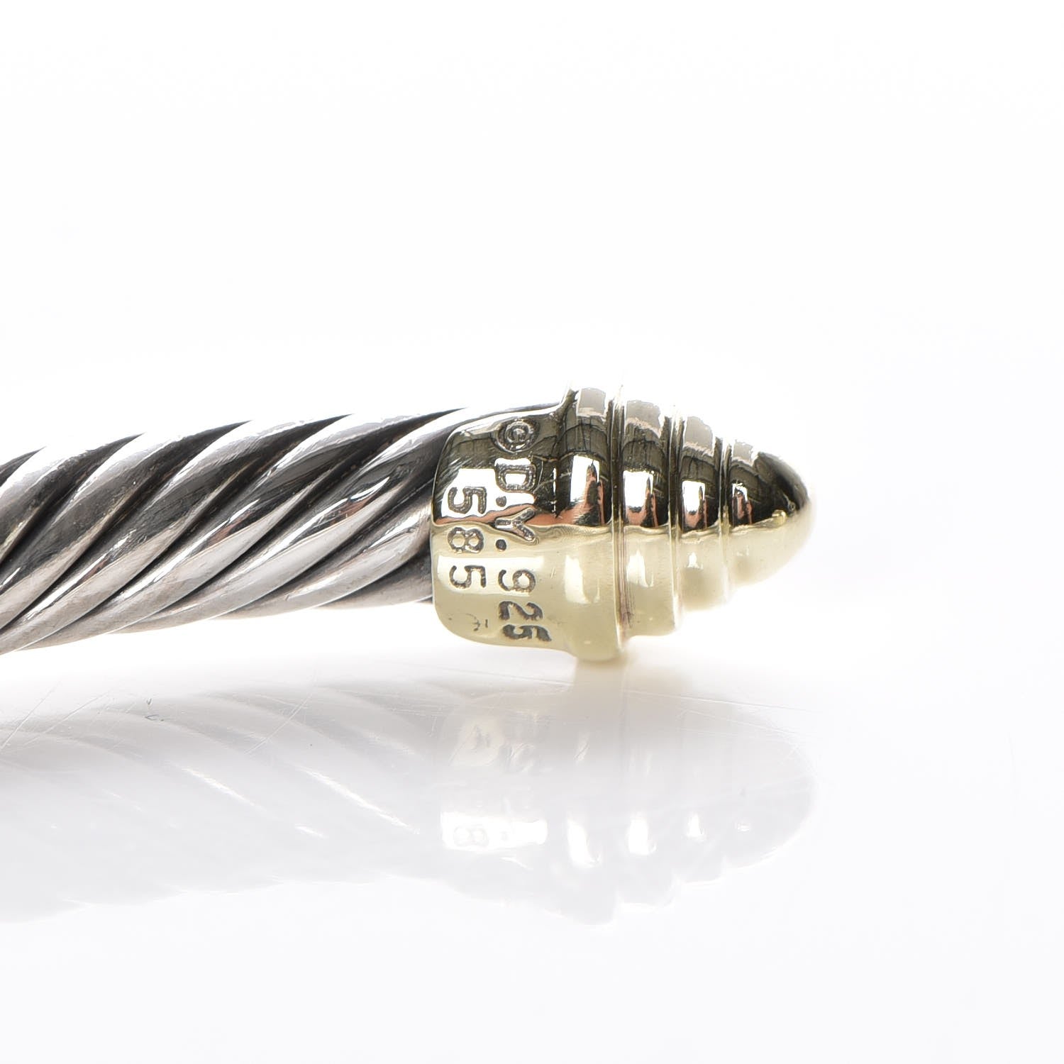 David Yurman Sterling Silver 14K Yellow Gold 5mm Cable Classics Bracelet 5 of 5