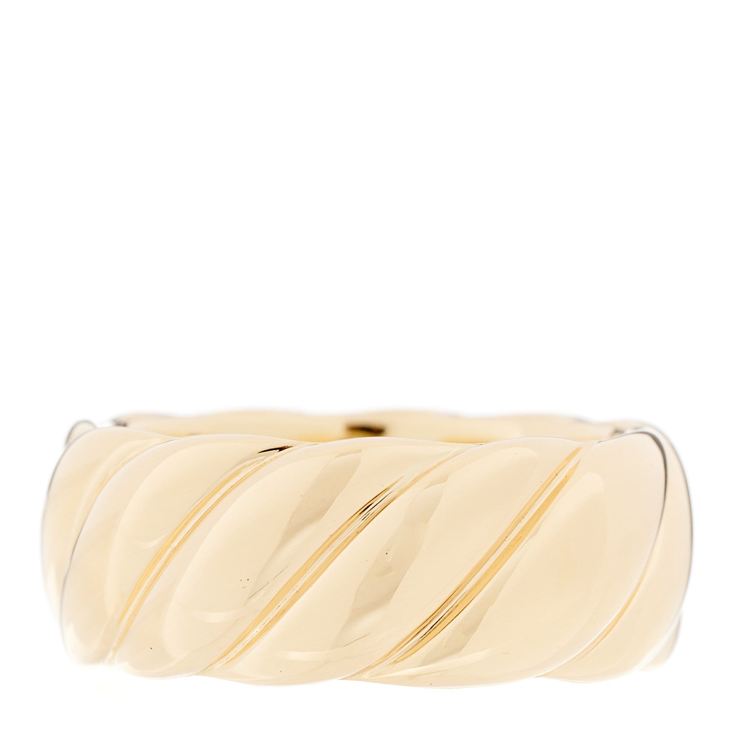David Yurman 18K Yellow Gold Sculpted Cable Band Ring 58 8.25 3 of 4