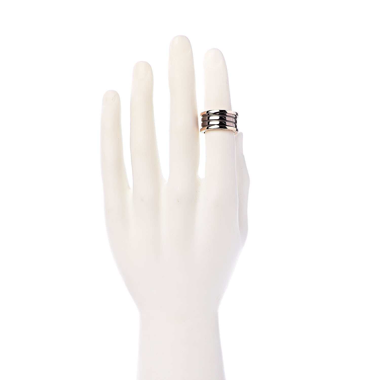 Bulgari 18K Rose Gold Bronze Cermet Roma B.Zero1 Four-Band Ring 58 8.25 2 of 7